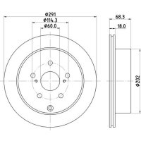 2 Brake Discs internally ventilated Ø 60 mm 18 mm HELLA for e.g. TOYOTA SUPRA