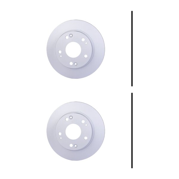 2 Brake Discs full Ø 64.2 mm 9.1 mm HELLA suitable for HONDA ACCORD