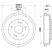 2 Bremstrommeln Ø 268 mm Ø 12,5 mm HELLA für u.a. HONDA HR-V