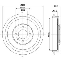2 Bremstrommeln Ø 290 mm Ø 13,7 mm HELLA passend für u.a. SEAT INCA