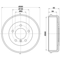 2 Bremstrommeln Ø 300 mm Ø 15 mm HELLA für u.a. MERCEDES-BENZ G-KLASSE
