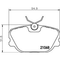 Bremsbelagsatz Bremsscheibe vorne HELLA für SAAB 900 I