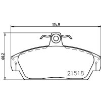 Brake pad set, front brake disc HELLA PAGID for MG ROVER MG TF MGF