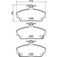 Bremsbelagsatz Bremsscheibe vorne HELLA für ROVER 200 Coupe