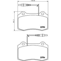 Brake pad set, front brake disc HELLA PAGID for PEUGEOT 406 Coupe (8C)