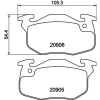 Brake pad set, front brake disc HELLA PAGID for CITROEN MEGA PEUGEOT