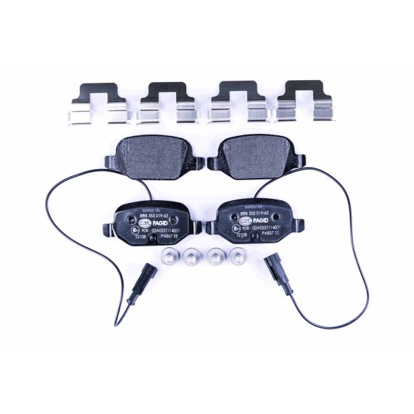 Brake pad set, rear brake disc HELLA PAGID for ABARTH FIAT KIA