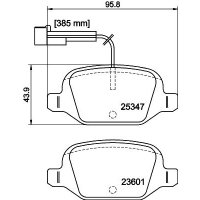 Brake pad set, rear brake disc HELLA PAGID for ABARTH FIAT KIA