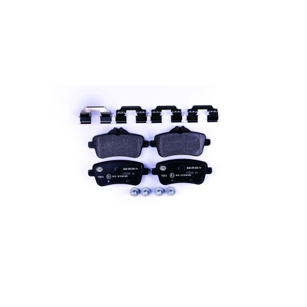 Bremsbelagsatz Scheiben mit Verschleißwarnanzeige 16,8 mm HELLA für u.a. MB GLE