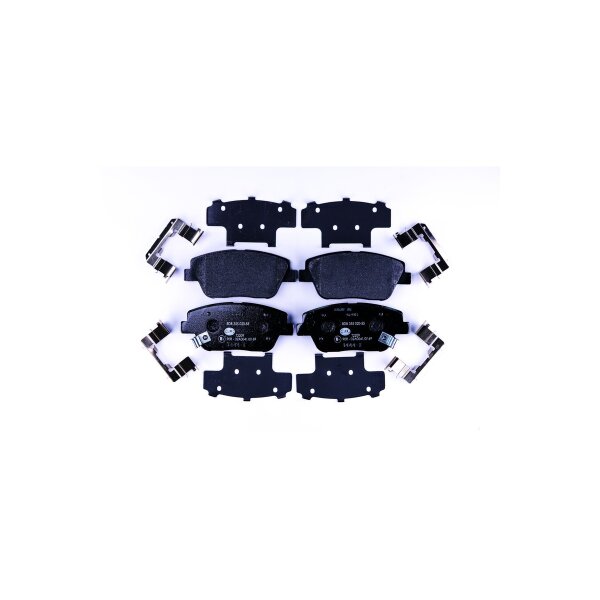 Bremsbelagsatz Scheiben mit Verschleißwarnung 17,7 mm HELLA für u.a. KIA OPTIMA