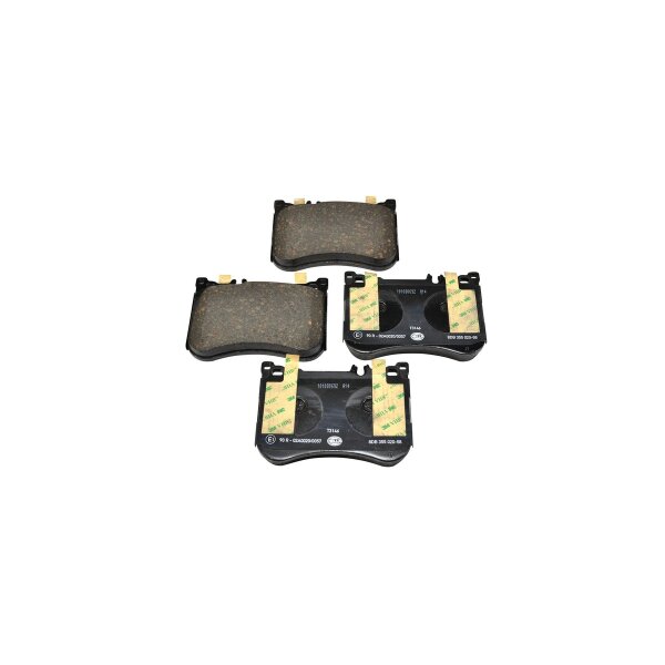 Brake pad set discs with wear warning 18.1 mm HELLA for e.g. MB S-KLASSE