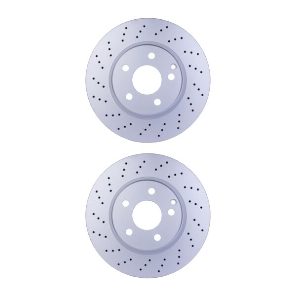 2 Brake Discs perforated Ø 67 mm 28 mm HELLA suitable for e.g. MB S-CLASS