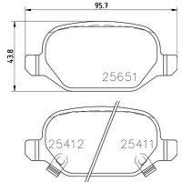 Bremsbelagsatz Bremsscheibe hinten HELLA für FIAT PANDA
