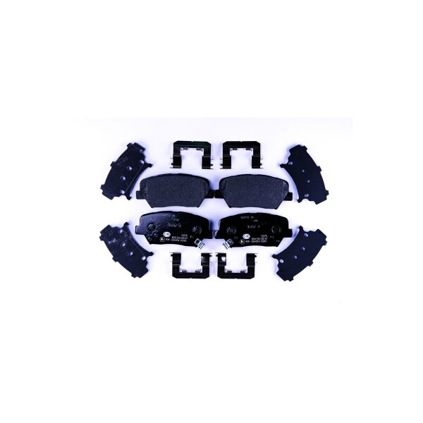 Brake pad set with wear warning 17.8 mm HELLA for HYUNDAI SANTA and others