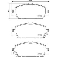 Brake pad set, front brake disc HELLA PAGID for HONDA ACCORD IX HR-V