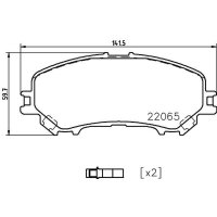 Brake pad set, front brake disc HELLA PAGID for NISSAN RENAULT