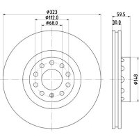 Front brake disc HELLA PAGID PRO for VW PHAETON