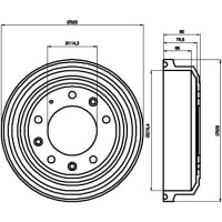 Brake Drum Ø 329 mm HELLA suitable for e.g. LAND ROVER DEFENDER