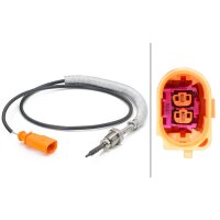 Sensor Abgastemperatur geschraubt 2-polig 580 mm Kabel HELLA für u.a. AUDI A3