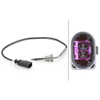 Sensor Abgastemperatur geschraubt 2-polig 382 mm Kabel HELLA für u.a. AUDI A7