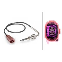 Sensor Abgastemperatur geschraubt 2-polig 450 mm Kabel HELLA für u.a. VW CADDY