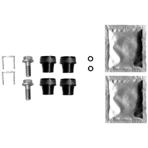 Zubehörsatz Bremssattel Bosch 12tlg. HELLA für CITROEN NISSAN OPEL PEUGEOT