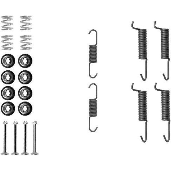 Accessory Set Parking Brake Shoes 28 pcs. HELLA for e.g. MITSUBISHI PAJERO