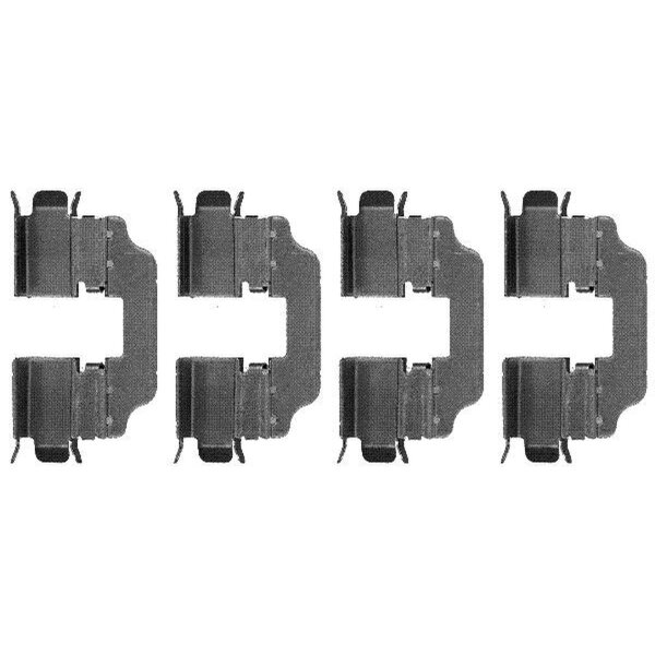 Zubehörsatz Scheibenbremsbelag 4 tlg. HELLA für u.a. RENAULT MEGANE