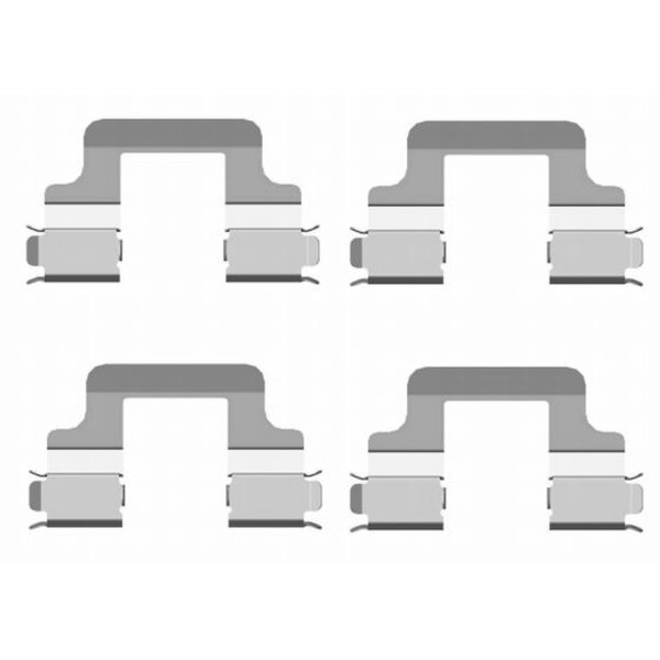 Zubehörsatz Scheibenbremsbelag Lucas 4tlg. HELLA für u.a. AUDI A3