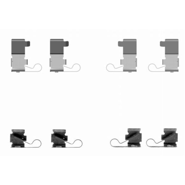 Accessory Kit, Disc Brake Pads 8 pcs. HELLA for e.g. TOYOTA AVENSIS