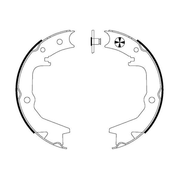 Brake Shoe Set Parking Brake Ø 167 mm 32 mm HELLA for e.g. MITSUBISHI GALANT
