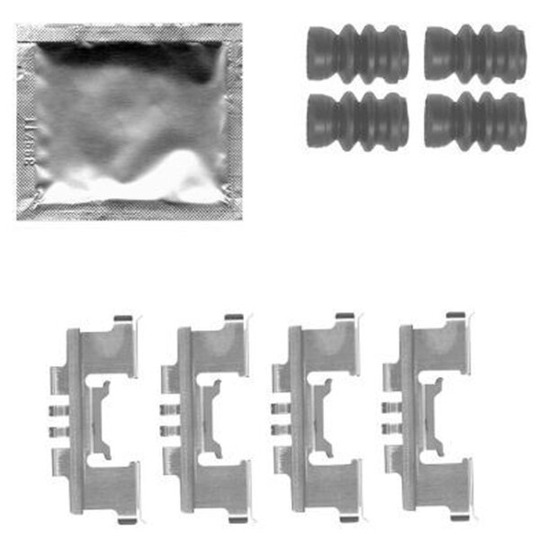 Zubehörsatz Scheibenbremsbelag 9 tlg. HELLA für u.a. NISSAN PIXO