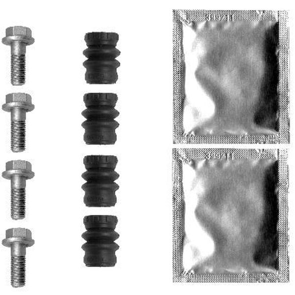 Zubehörsatz Bremssattel 10 tlg. HELLA für u.a. NISSAN PRIMERA