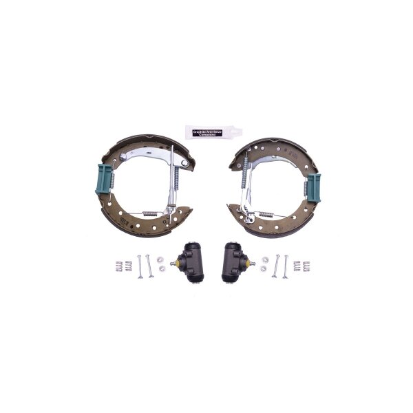Brake Shoe Set Ø 203 mm 38 mm HELLA suitable for e.g. PEUGEOT 106