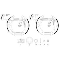 Rear brake shoe set HELLA PAGID for CITROEN PEUGEOT SAXO