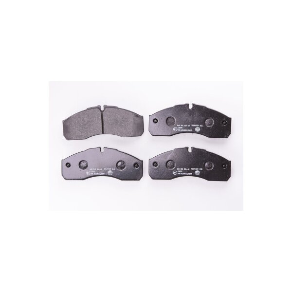 Brake pad set with wear warning 19.9 mm HELLA for e.g. NISSAN ATLEON