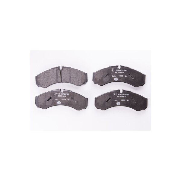 Brake pad set discs with wear warning 17 mm HELLA for IVECO DAILY and others