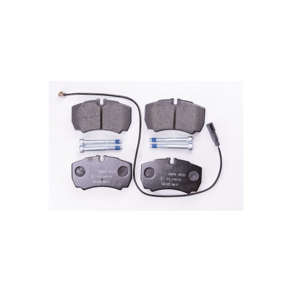 Brake pad set with wear warning contact 20.3 mm HELLA for FORD TRANSIT and others