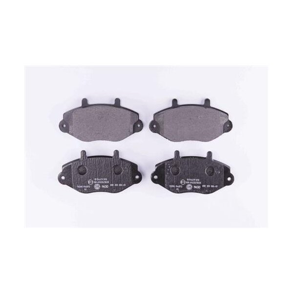 Brake pad set without wear warning 19 mm HELLA for FORD TRANSIT and others