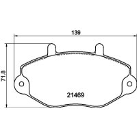 Brake pad set without wear warning 19 mm HELLA for FORD TRANSIT and others