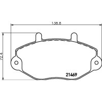 Brake pad set without wear warning 19 mm HELLA for FORD...