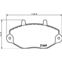 Brake pad set without wear warning 19 mm HELLA for FORD TRANSIT and others