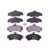 Brake pad set with wear warning 17.4 mm HELLA for e.g. MITSUBISHI COLT