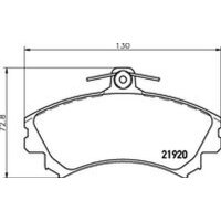 Brake pad set with wear warning 17.4 mm HELLA for e.g. MITSUBISHI COLT