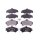 Brake pad set with wear warning 17.4 mm HELLA for e.g. MITSUBISHI COLT