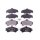 Brake pad set with wear warning 17.4 mm HELLA for e.g. MITSUBISHI COLT