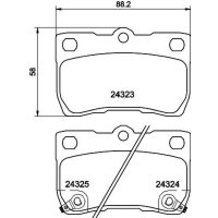 Bremsbelagsatz Bremsscheibe hinten HELLA für LEXUS TOYOTA