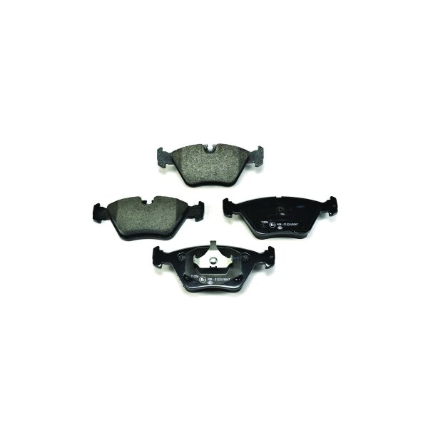 Brake pad set discs with wear warning indicator 20.3 mm HELLA for BMW 5 Series and others