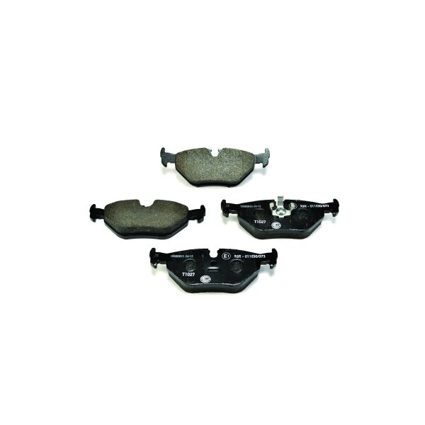 Brake pad set discs with wear warning indicator 17.3 mm HELLA for BMW 5 Series and others