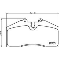 Brake pad set discs with wear warning 17.5 mm HELLA for PORSCHE 911 and others
